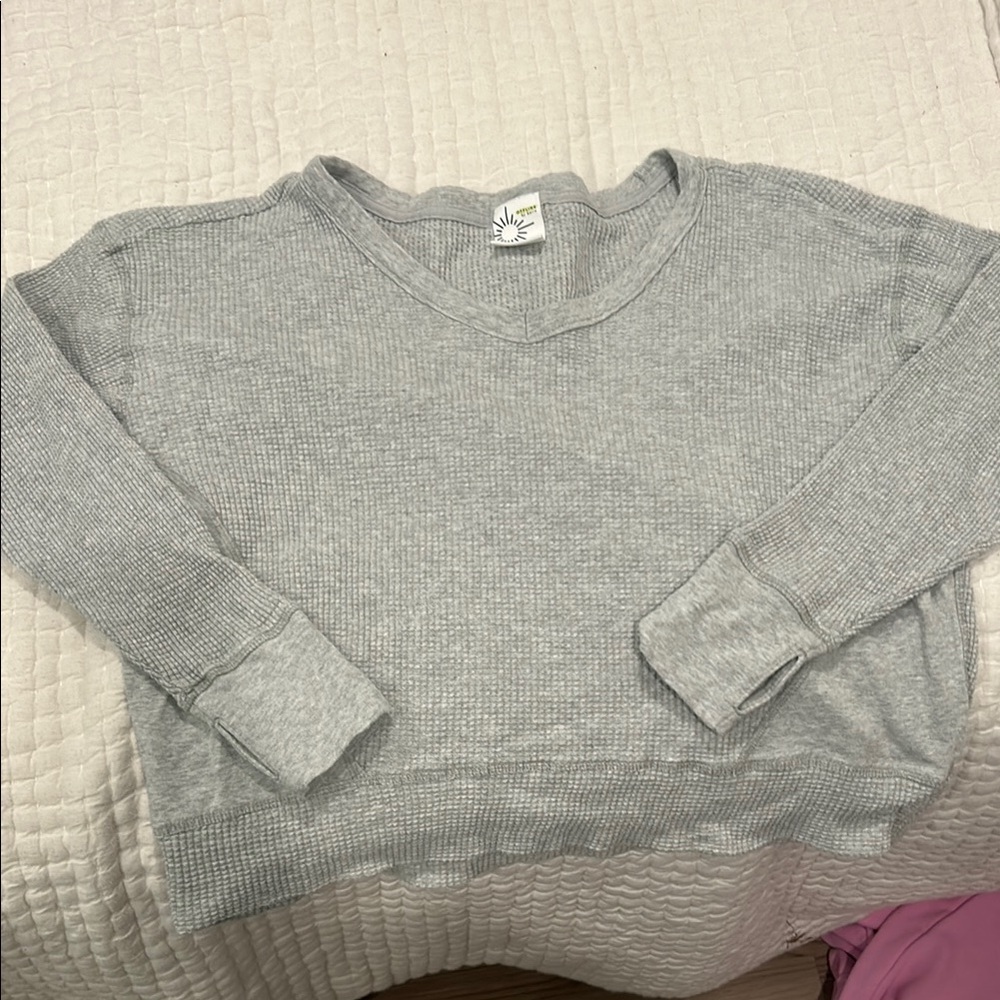 Gray V-Neck Women's Sweater